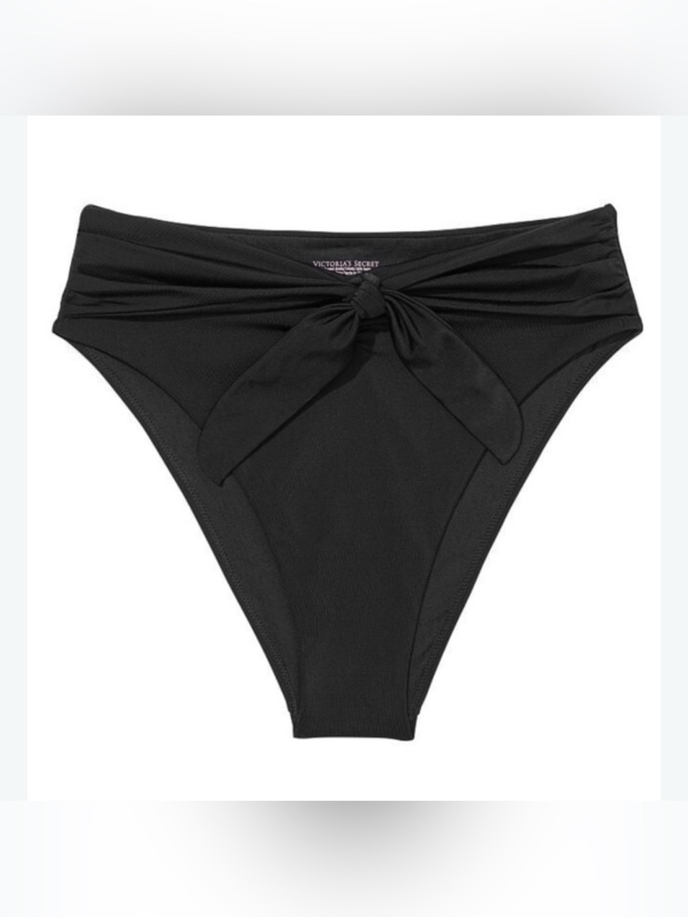 Victoria's Secret black tie front Bikini High Waist Cheeky Sz medium NWOT